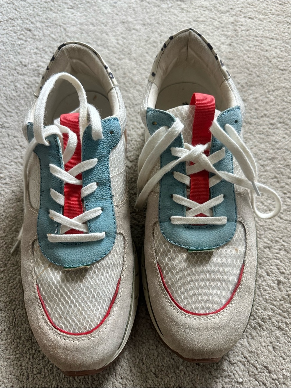 Madewell Cream Sneakers with Blue, Green & Red Accents - Picture 2 of 7